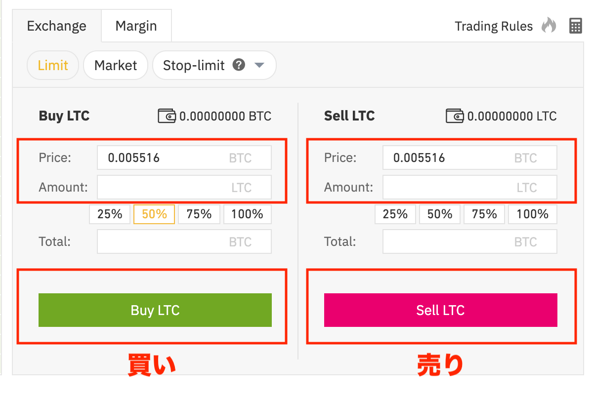 ライトコイン　注文方法